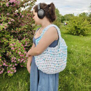 large summer beach bag crochet handmade oversized